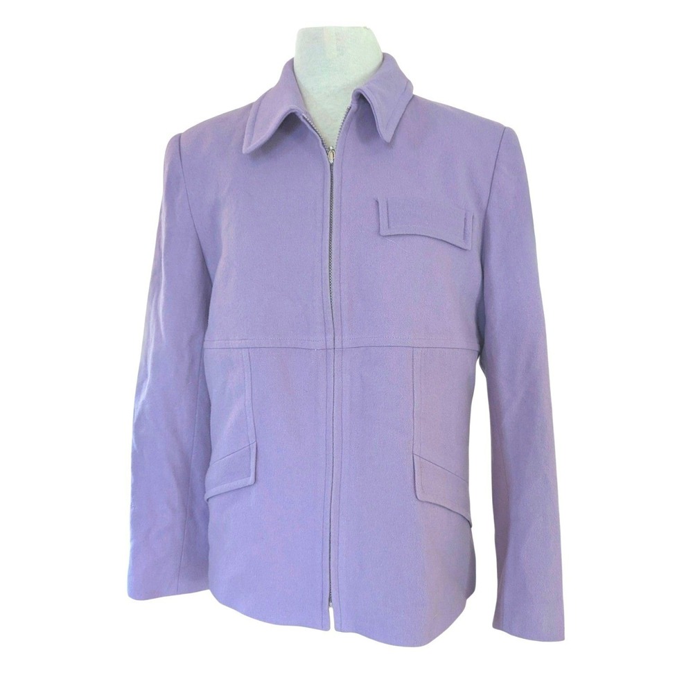 Classiques Entier‎ Lavender Wool Cashmere Zip Front Jacket Purple Size M